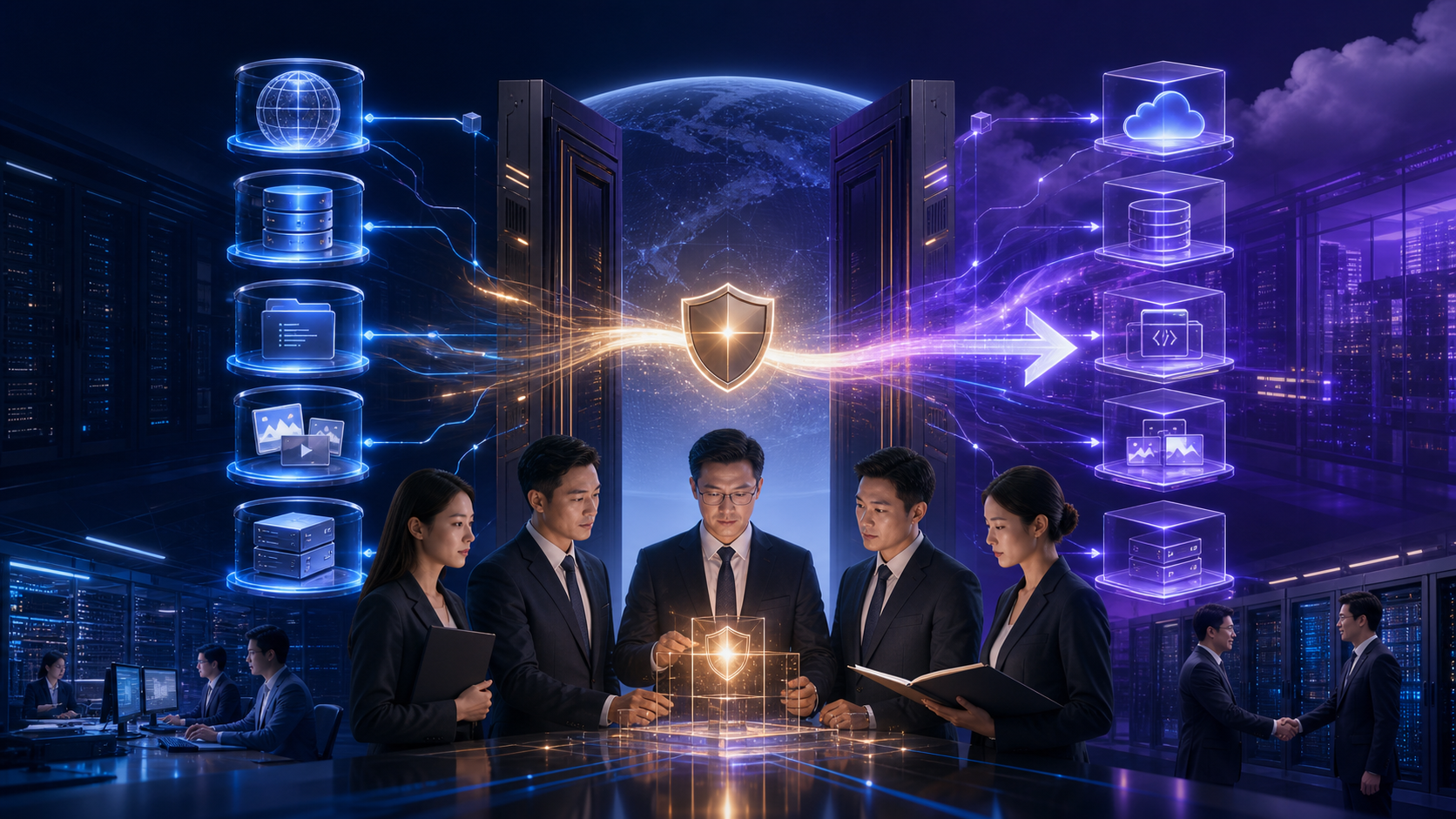 AI官网域名数据与迁移权示意图